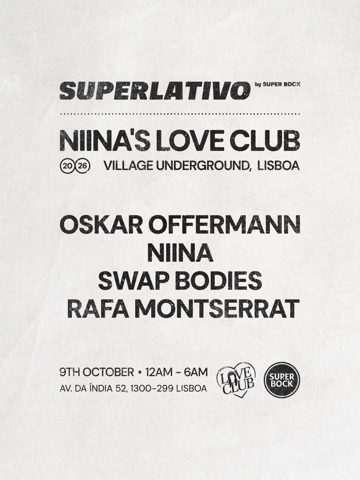 Affiche d’un événement au Village Underground Lisboa