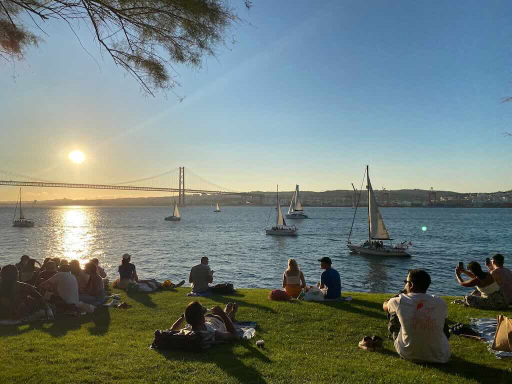 A Lisbon garden at sunset