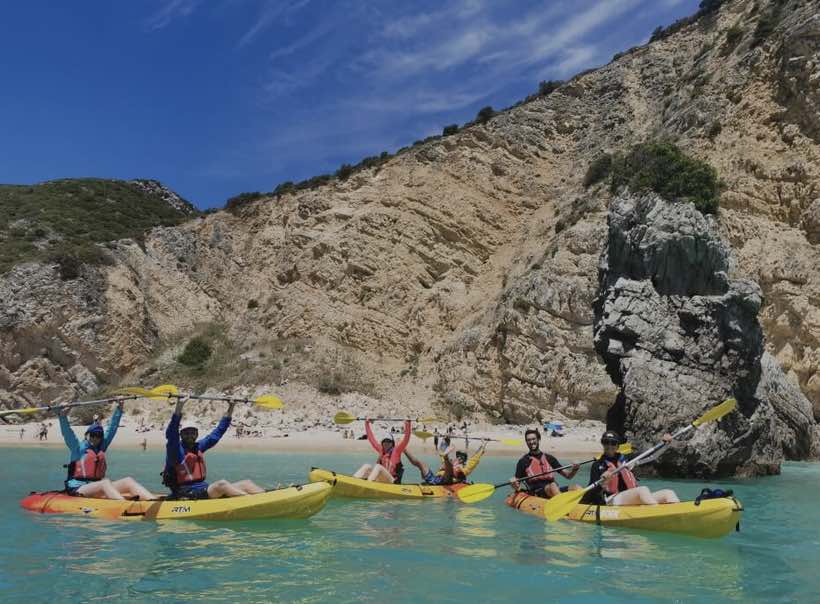 Kayaking below the cliffs of Arrábida