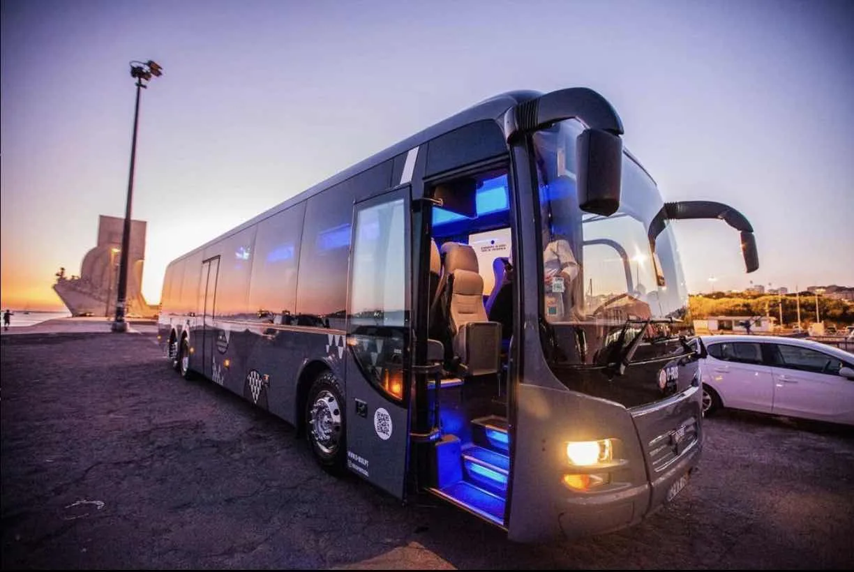 A coach ready for group transport in Lisbon