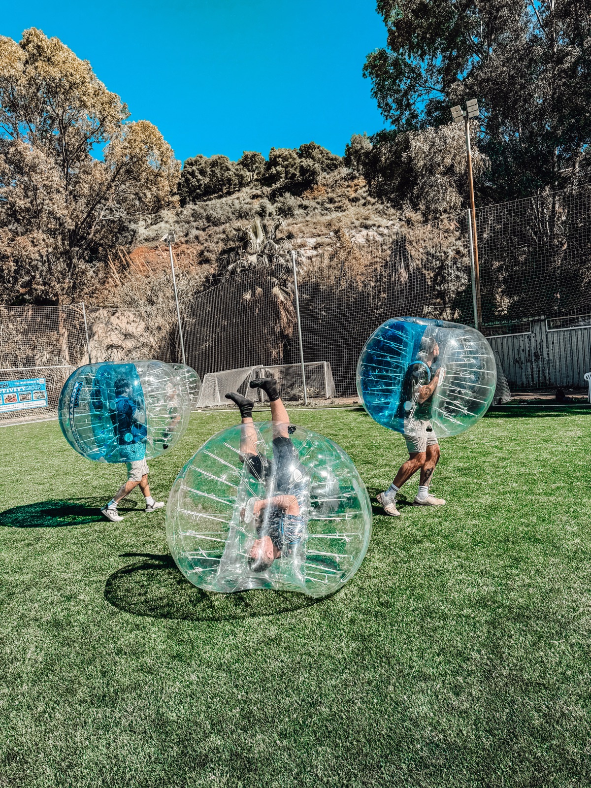 Group playing Bubble Football in Lisbon